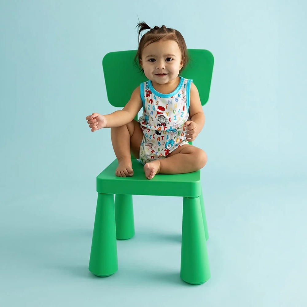 Dr Seuss Good Fun Varsity romper Posh Peanut alphabet kids Summer one piece 2T - Picture 4 of 14